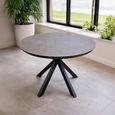 Aspen Garden Round Dining Table - 4 Seater - 120cm - Ceramic Top - Black Cross Leg