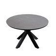 Aspen Garden Round Dining Table - 4 Seater - 120cm - Ceramic Top - Black Cross Leg