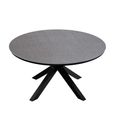 Aspen Garden Round Dining Table - 6 Seater - 150cm - Ceramic Top - Black Cross Leg