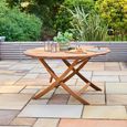 Redcliffe Garden Dining Table - 6 Seater - 140cm - Round - Folding - Acacia Wood