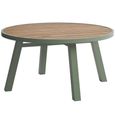 Genoa Garden Dining Table - 4 Seater - 150cm - Round - Olive Green and Timber Wood