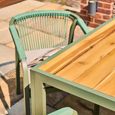 Genoa Garden Dining Table - 6 Seater - 180cm - Olive Green and Timber Wood