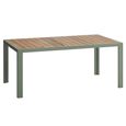Genoa Garden Dining Table - 6 Seater - 180cm - Olive Green and Timber Wood