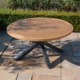 Jakarta Garden Teak Round Dining Table - 8 Seater - 150cm - Charcoal