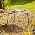 Oslo Garden Dining Table - 4 Seater - 120cm - Round - Grey Metal