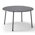 Oslo Garden Dining Table - 4 Seater - 120cm - Round - Grey Metal
