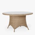 Brayford Outdoor Round Dining Table Small Natural Rattan