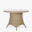 Brayford Outdoor Round Dining Table Small Natural Rattan