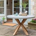 Burford Outdoor Round Dining Table 120cm in Grey Faux Concreate
