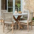 Burford Outdoor Round Dining Table 120cm in Grey Faux Concreate