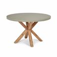 Burford Outdoor Round Dining Table 120cm in Grey Faux Concreate
