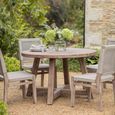 Chilford Outdoor Solid Wood Round Dining Table Natural