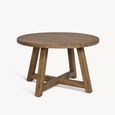 Chilford Outdoor Solid Wood Round Dining Table Natural
