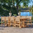 Volos Garden Dining Table - 10 Seater - Natural - Teak Wood - 240cm