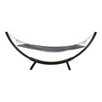 Tripoli Hammock - Grey - Fabric - Black Wooden Stand