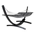 Tripoli Hammock - Grey - Fabric - Black Wooden Stand