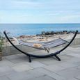 Tripoli Hammock - Grey - Fabric - Black Wooden Stand