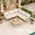 Roma Garden Corner Lounge Set - 5 Seater - Square Coffee Table