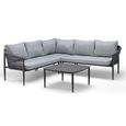 Kyoto Garden Corner Lounge Set - 5 Seater - Ceramic - with Square Coffee Table