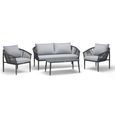 Kyoto Garden Lounge Set - 4 Seater - Ceramic - with Coffee Table