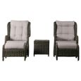 Clearance - Cinto Outdoor Garden High Back Lounge Set - Natural Rattan - D656