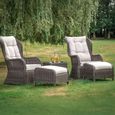 Clearance - Cinto Outdoor Garden High Back Lounge Set - Natural Rattan - D656