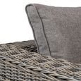 Calvi Lounge Set - Grey - Fabric and Polyrattan