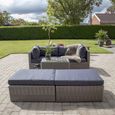 Rossi Lounge Set - Grey - Fabric and Polyrattan