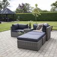 Rossi Lounge Set - Grey - Fabric and Polyrattan