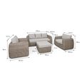 Skala Outdoor 3 Seater Sofa Set Light Rattan
