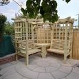 Churnet Valley Clementine Redwood 4 Seater Corner Garden Arbour