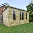 Bakewell Garden Summerhouse - 2 Door - Pent Roof - Redwood & Timber Wood
