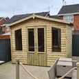Chatsworth Garden Summerhouse - 2 Door - Apex Roof - Redwood & Timber Wood