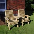 Churnet Valley Ergonomic Redwood Garden Love Seats