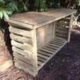 Churnet Valley Heavy Duty Redwood Slatted Garden Log Store 4x6