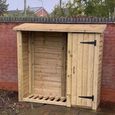 Churnet Valley Redwood Garden Log Store with Tool Store