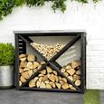 Moreton Outdoor Black Cross Log Store Large