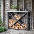 Moreton Outdoor Black Cross Log Store Large