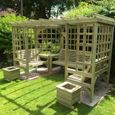 Churnet Valley Riviera Timber Wood Pergola Garden Seats