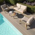 Martinique Garden Sofa Set - 2 Seater - Light Brown