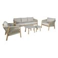Martinique Garden Sofa Set - 3 Seater - Light Brown