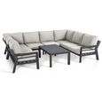 New York U Shaped Garden Sofa Set - Dove Grey