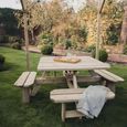 Westwood Garden Picnic Table Set - Square - 4 Benches