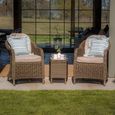 Winchester Garden Lounge Set - Coffee Table - Ceramic Top - Natural Rattan