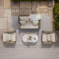 Winchester 2 Seater Garden Sofa Set - Coffee Tabele - Ceramic Top - Natural Rattan