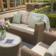 Winchester 2 Seater Garden Sofa Set - Coffee Tabele - Ceramic Top - Natural Rattan