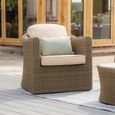 Winchester 2 Seater Garden Sofa Set - Coffee Tabele - Ceramic Top - Natural Rattan