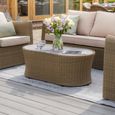 Winchester 3 Seater Garden Sofa Set - Coffee Tabele - Ceramic Top - Natural Rattan
