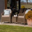 Winchester Garden Lounge Set - Coffee Table - Ceramic Top - Natural Rattan