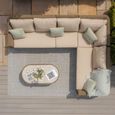 Winchester Large Corner Garden Sofa Set - Coffee Table - Ceramic Top - Natural Rattan